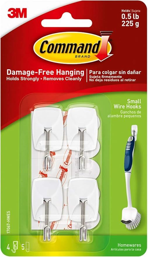 Command Small Wire Toggle Hooks, Damage Free Hanging Wall Hooks with Adhesive Strips, No Tools Wa... | Amazon (US)