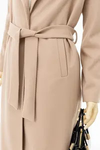 Giyingo Beiger geprägeter Mantel mit Gürtel - Trendyol | Trendyol DE