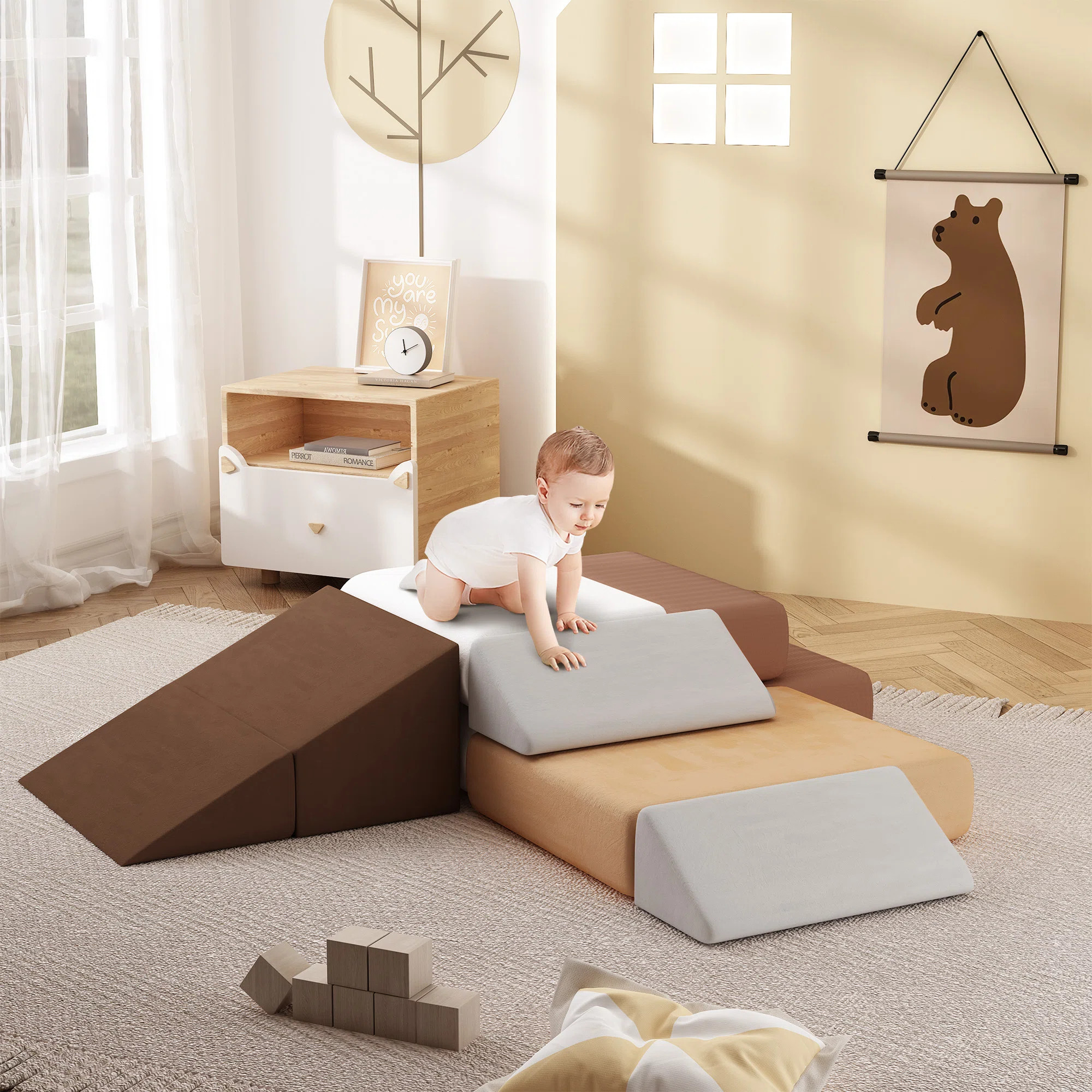 SoftPark Soft Climber and Foam Sofa, Foam Climbing Blocks, 7-Piece Toddler Playset | Wayfair North America