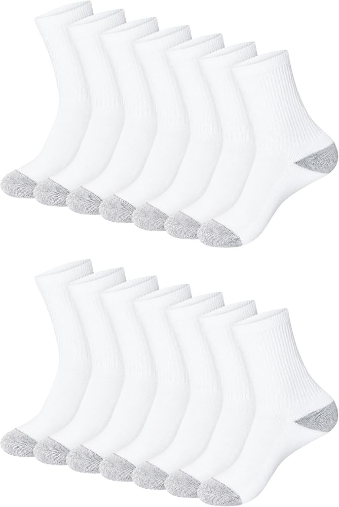 Hanes Women's Crew, Ankle, and No-Show Moisture-Wicking Cushioned Athletic Socks (14 Pack) | Amazon (US)