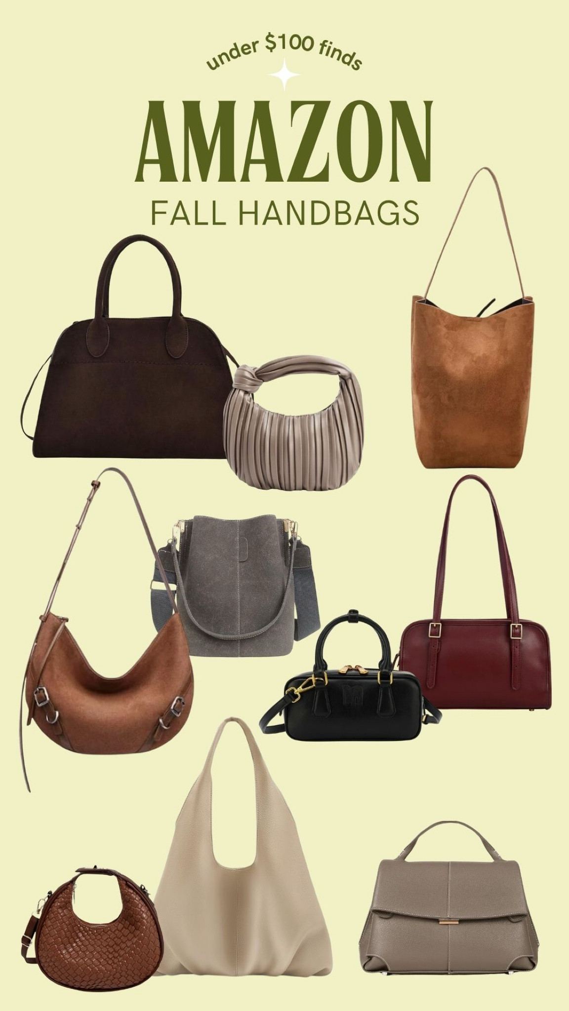 As fall quickly approaches, I’ve been seeing so many cute suede and leather bags online but have resisted temptation. As a girly trying to save money myself, I put together a few of my favorite Amazon handbags for under $100. A lot of these are great designer dupes! 

#LTKStyleTip #LTKItBag #LTKFindsUnder100
