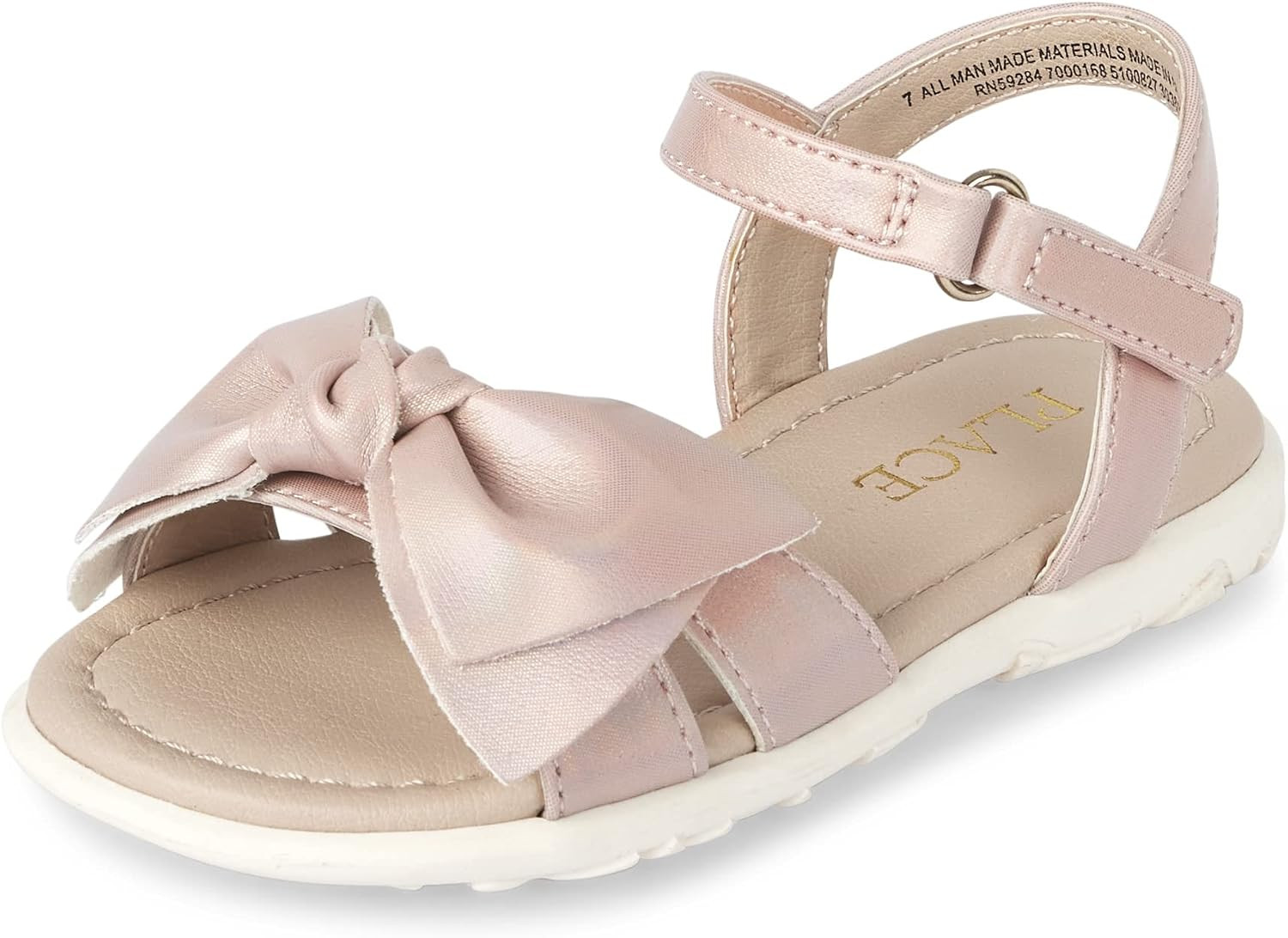 The Children's Place Baby Girls' Baby Girls and Toddler Flat Sandals With Adjustable Ankle Strap | Amazon (US)