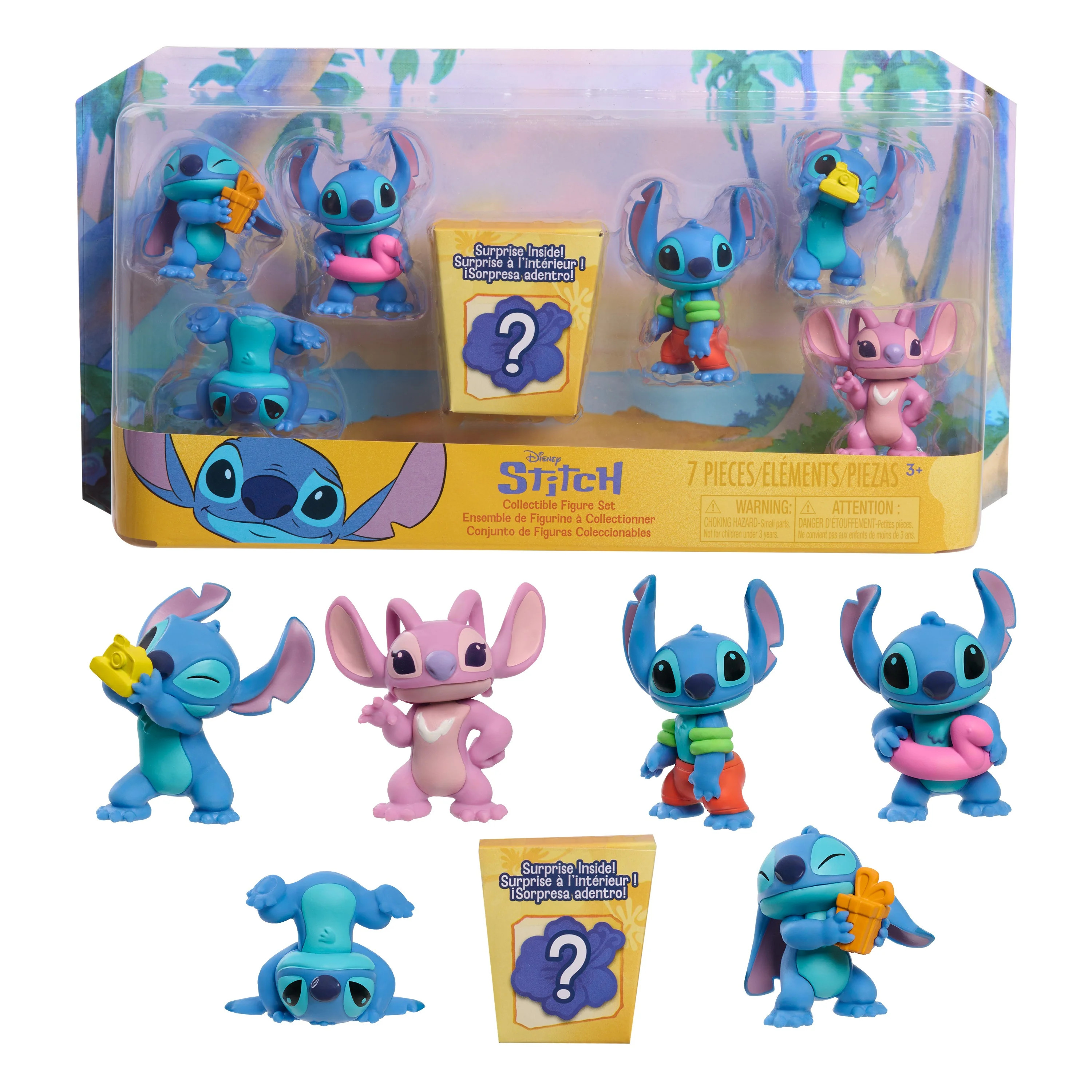 Disney Stitch Collectible Figure Set for Kids Ages 3 and Up, Contains 7 Figures | Walmart (US)