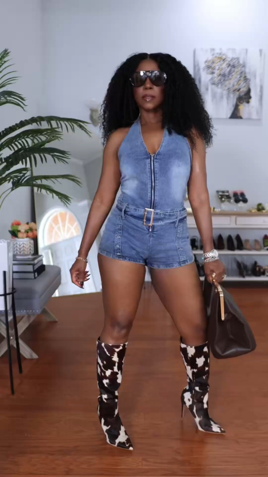 DENIM + COW PRINT = Instant Statement. 🤎

A denim romper is already an easy one-and-done, but it’s the accessories that take it from casual to unforgettable.

I paired it with cow-print boots, an oversized chocolate clutch, and oversized sunnies for a look that feels elevated, effortless, and just a little unexpected.

That’s the beauty of investing in statement accessories—they completely transform the simplest pieces.

5’4” | 155 lbs | Size M

Tap to shop this look + save for later. ✨

#LTKootd #LTKOver40 #LTKMidsize
