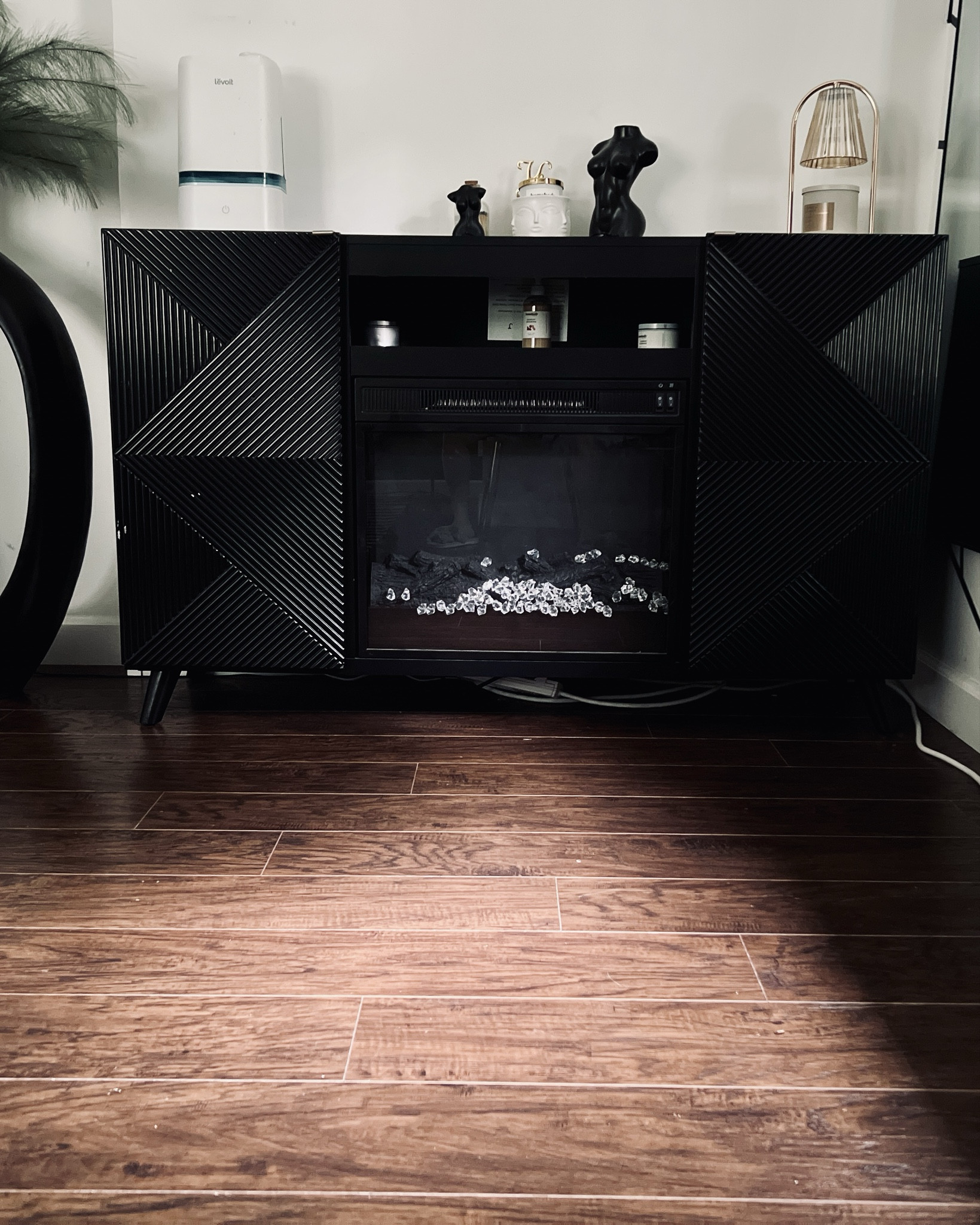 How to pair oversized nightstands? 
I personally don’t have a dresser, I have a fireplace. Here are some dresser  options that aren’t so matchy. 
This fireplace is no longer available  

#LTKStyleTip #LTKHome