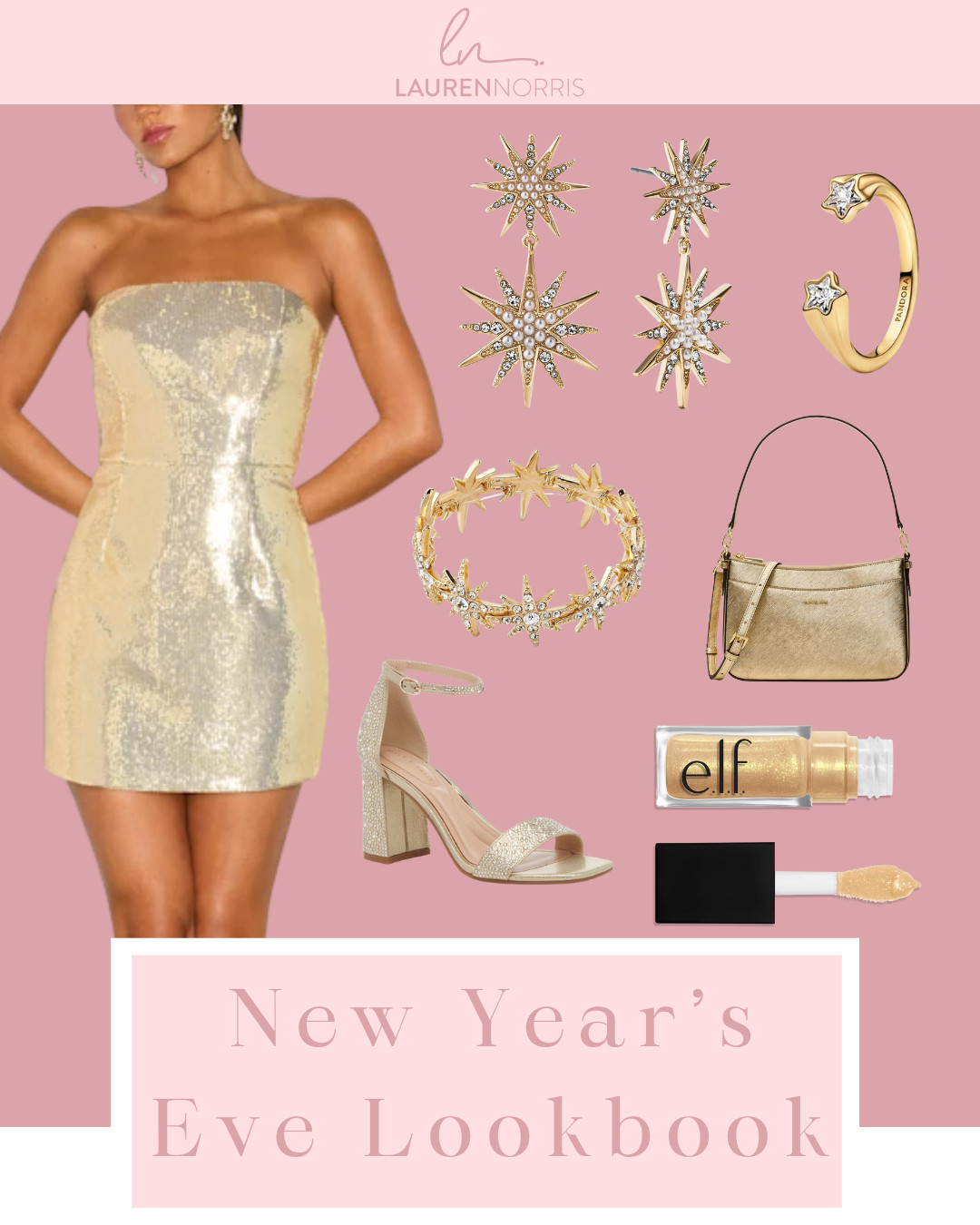 Look gorgeous in gold this New Year's Eve in this amazing look!  

 #LTKHoliday #LTKootd #LTKSeasonal