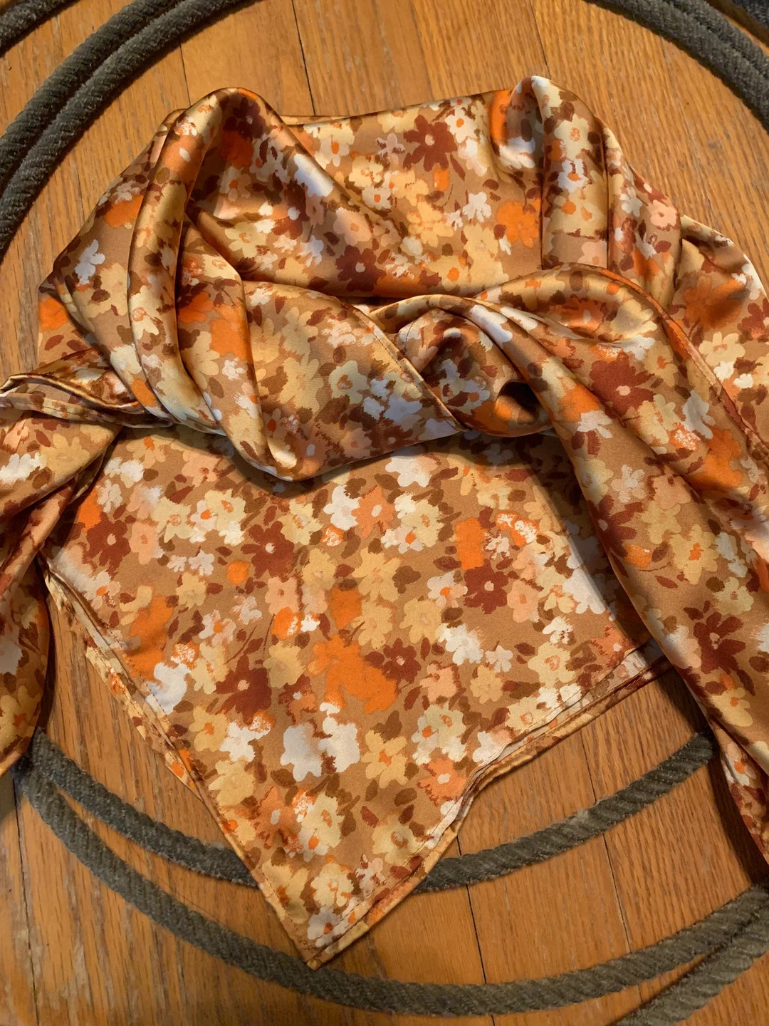 PREORDER- Neutral Retro Floral Wranglin Rag Cowboy Scarf Wild Rag | Etsy (US)