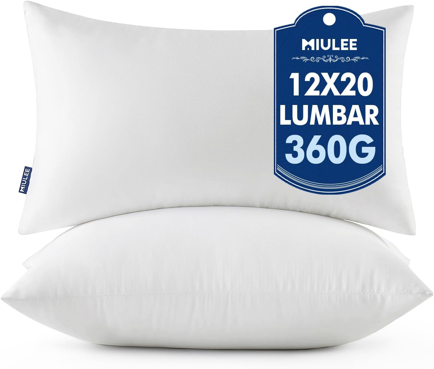 MIULEE 12x20 Throw Pillows Inserts 2 Pack, Decorative Pillows for Couch Bed | Amazon (US)