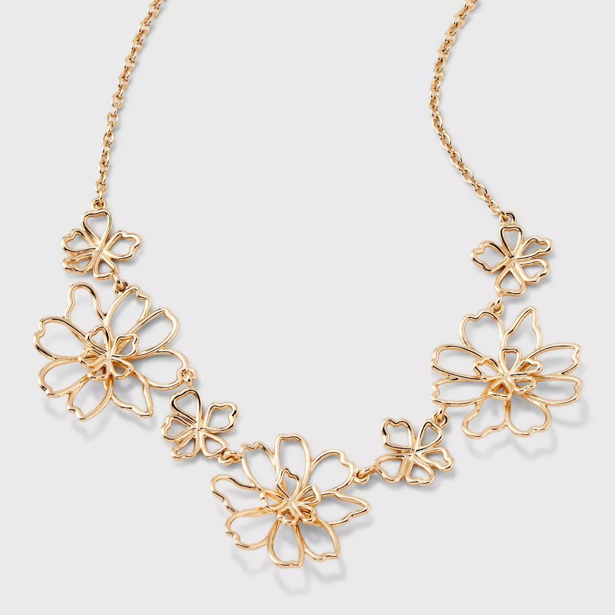 Gold Flowers Statement Necklace - A New Day™ Gold | Target