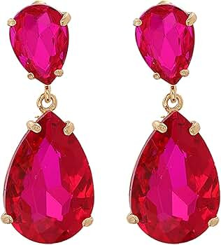 Fashion Statement Vintage Drop Dangle Earrings for Women Girls Green Crystal Earrings | Amazon (US)