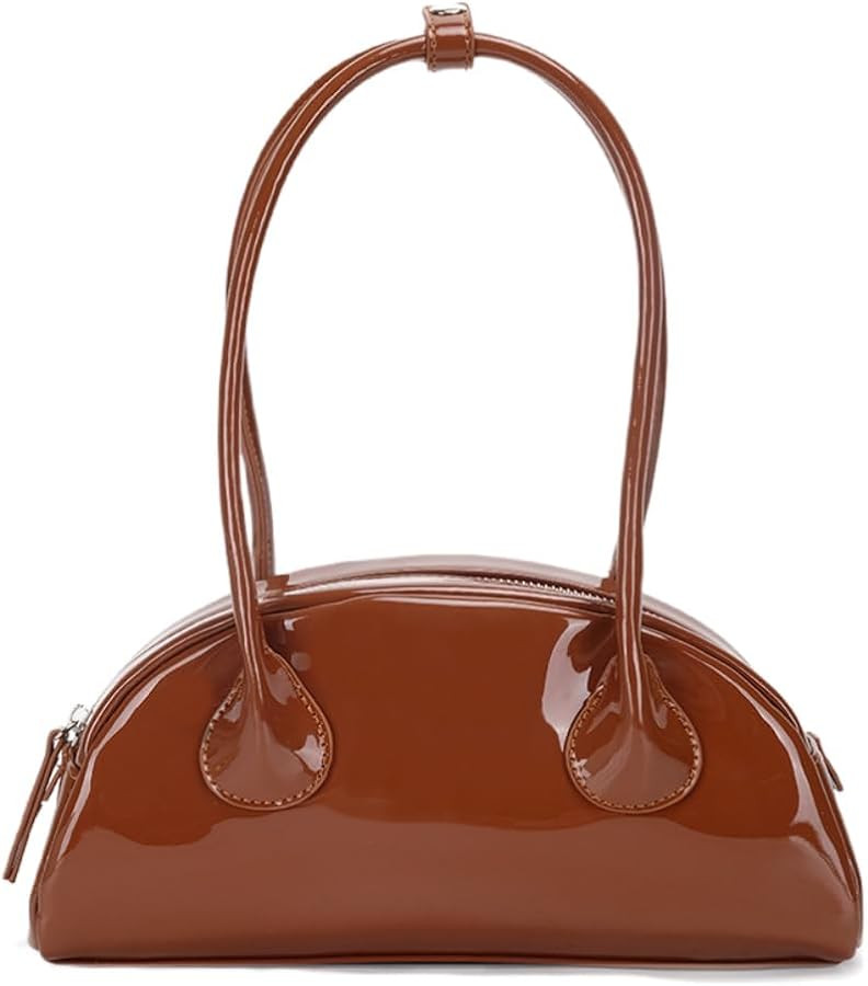 Patent Leather Shoulder Purse for Women Tote Handbags Small Top Handle Purse Cute Clutch Hobo Bag... | Amazon (US)