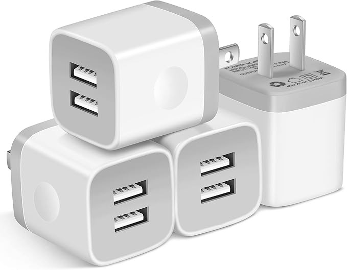 X-EDITION Wall Charger,4-Pack 2.1A Dual Port USB Power Adapter Plug Charging Block Cube for Phone... | Amazon (US)