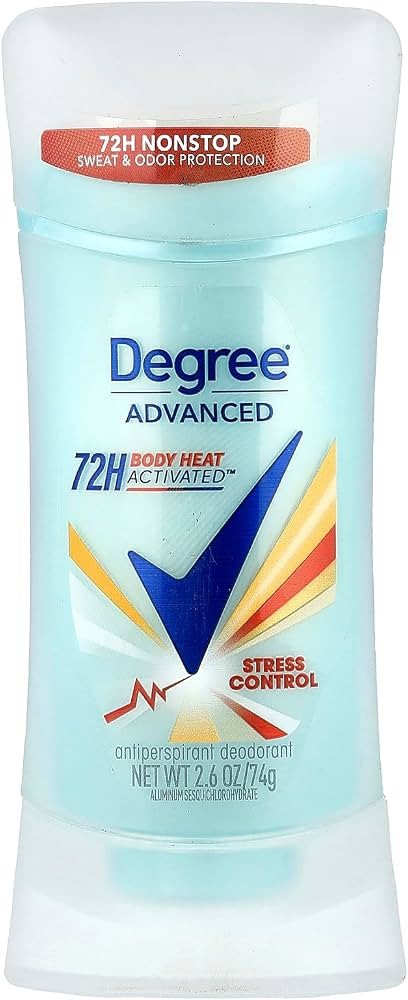 Degree Advanced, 72H Body Heat Activated\u2122, Antiperspirant Deodorant, Stress Control, 2.6 oz ... | Amazon (US)