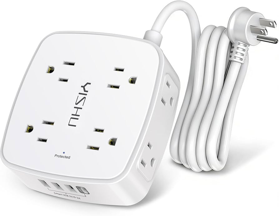 6 Ft Surge Protector Power Strip - 8 Widely Outlets with 4 USB Ports, 3 Side Outlet Extender with... | Amazon (US)