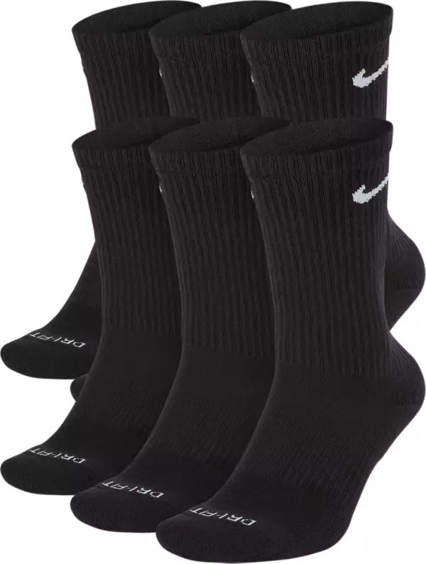 Nike Dri-FIT Everyday Plus Cushion Training Crew Socks - 6 Pack | Dick's Sporting Goods