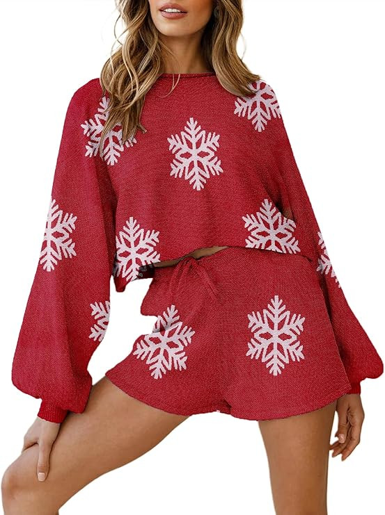 Ekouaer Knit Pajamas Set for Women Lounge Wear Sets Long Sleeve Sweatsuit Matching 2 Piece Outfit... | Amazon (US)