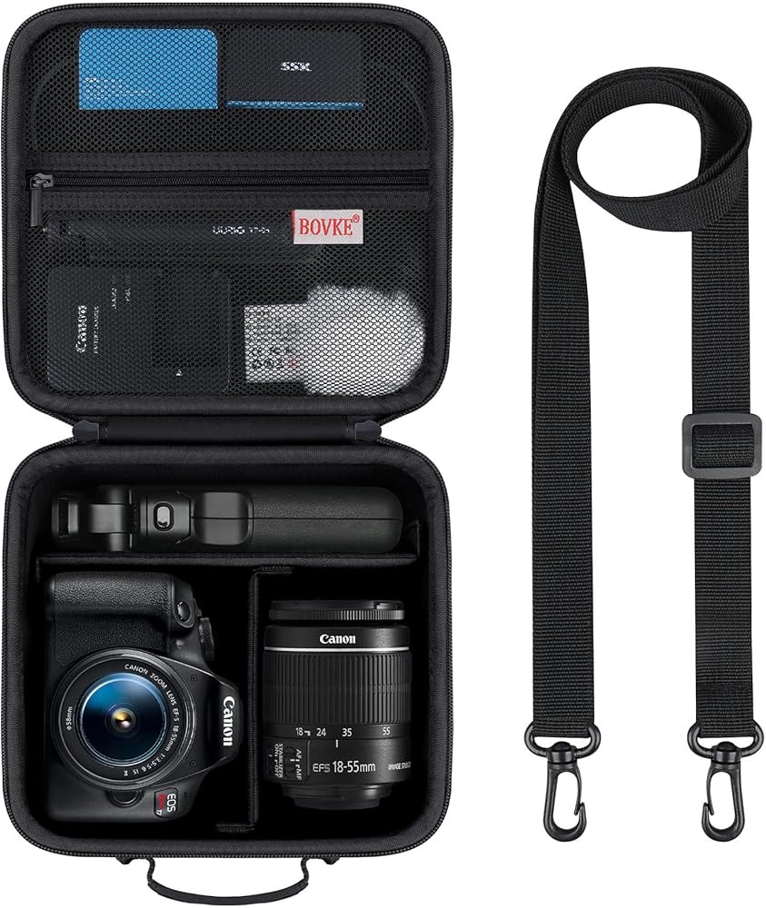 BOVKE Travel Camera Case for Canon EOS Rebel T7/R50/R6 Mark II/R100/R50 V/T6/R8/R10/R5 Mark II/RP... | Amazon (US)