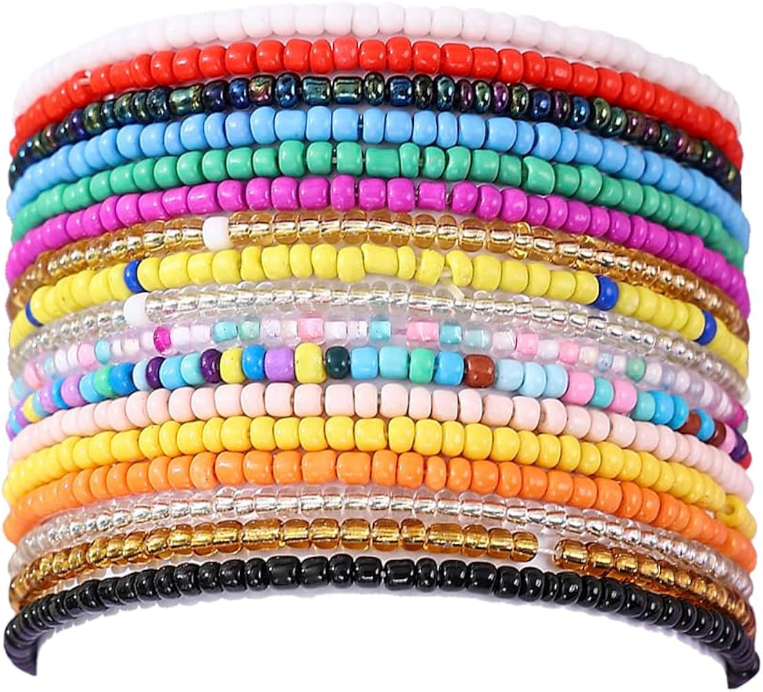 Taouzi Beaded Anklets for Women Handmade Boho Beaded Ankle Bracelets Colorful Beads Foot Anklets ... | Amazon (US)