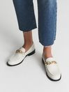 Reiss Off White Berwick Chain Hardware Loafers | Reiss UK