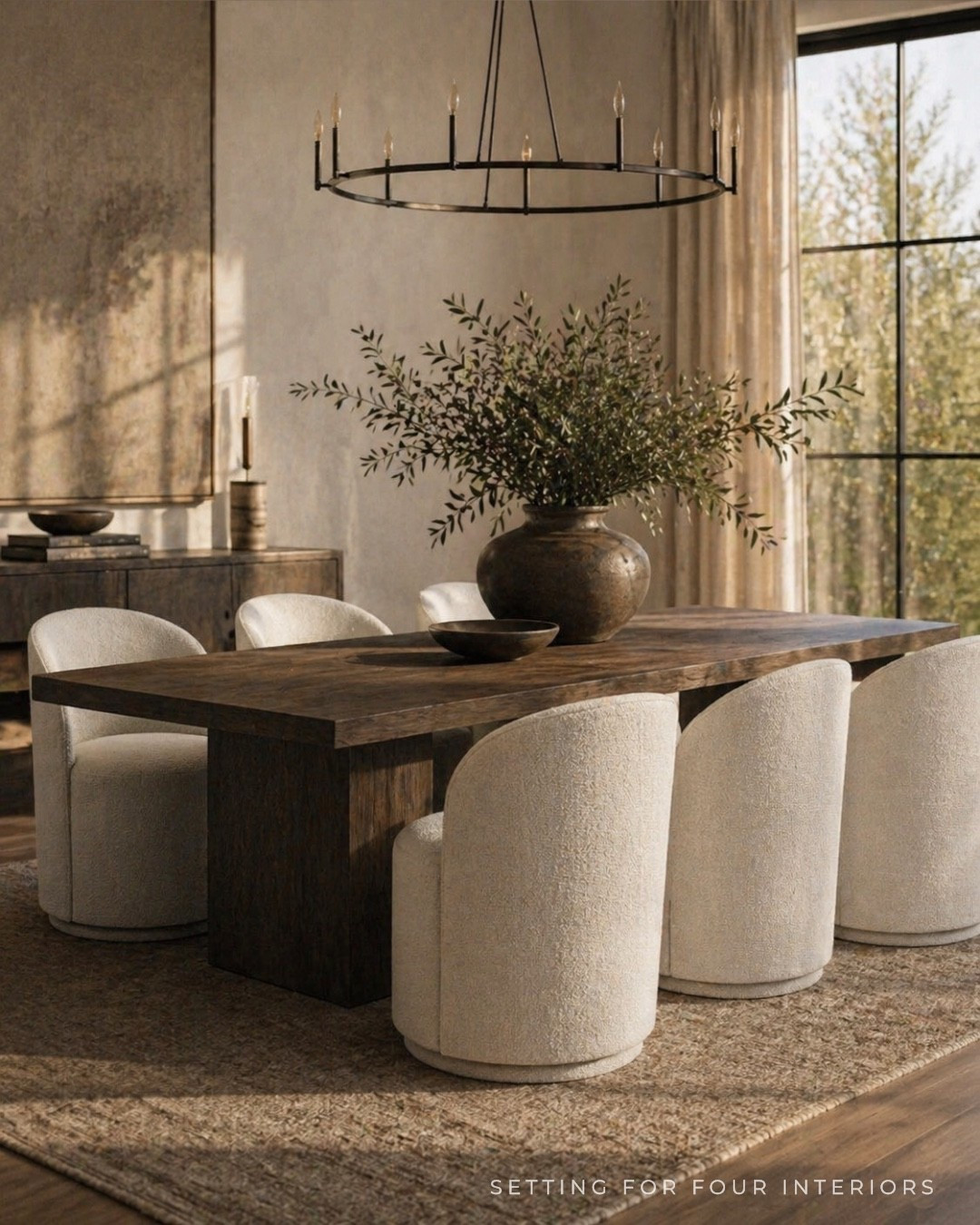 Create beautiful memories with the family and guests!  gorgeous dining room table, upholstered dining chairs, wall art, chandelier, beige, black, earthy, drapes, rug, decor, restoration hardware style, Wayfair home, Amazon home

#LTKHome #LTKSaleAlert #LTKmomlife