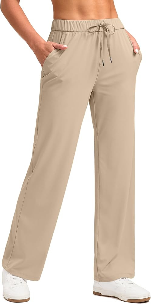 SANTINY Wide Leg Pants Woman 28"/30" Lightweight Drawstring Sweatpants Women's Casual Lounge Yoga... | Amazon (US)
