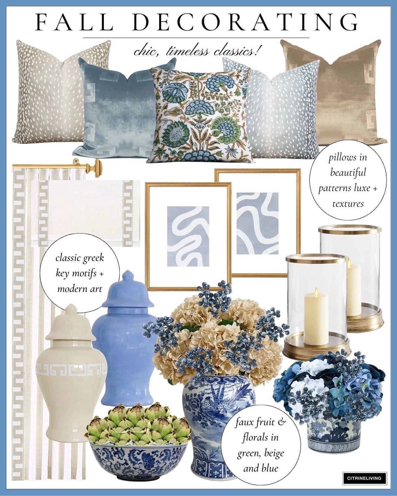 Our fall home decor! Gorgeous layers of chic blues, beiges and touches of green! 

Home decor, fall decor, home inspo, chic home, chic fall decor, coastal home decor, gold decor, light blue decor, throw pillows, decorative vases

#LTKHome #LTKSeasonal