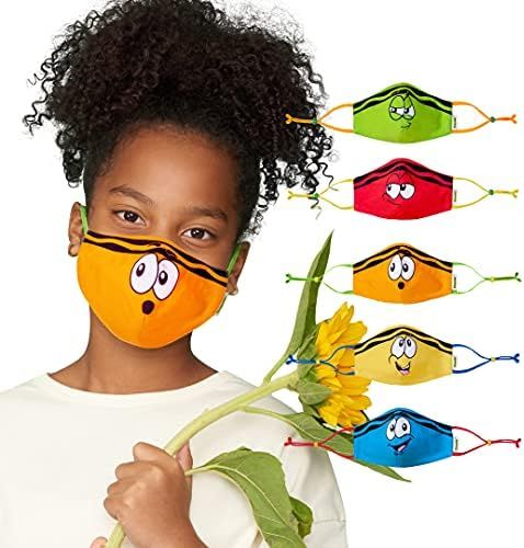 Crayola Teen/Adult Face Mask - 5 Reusable Cloth Face Mask Set, Tip Faces, Teacher Supplies | Amazon (US)