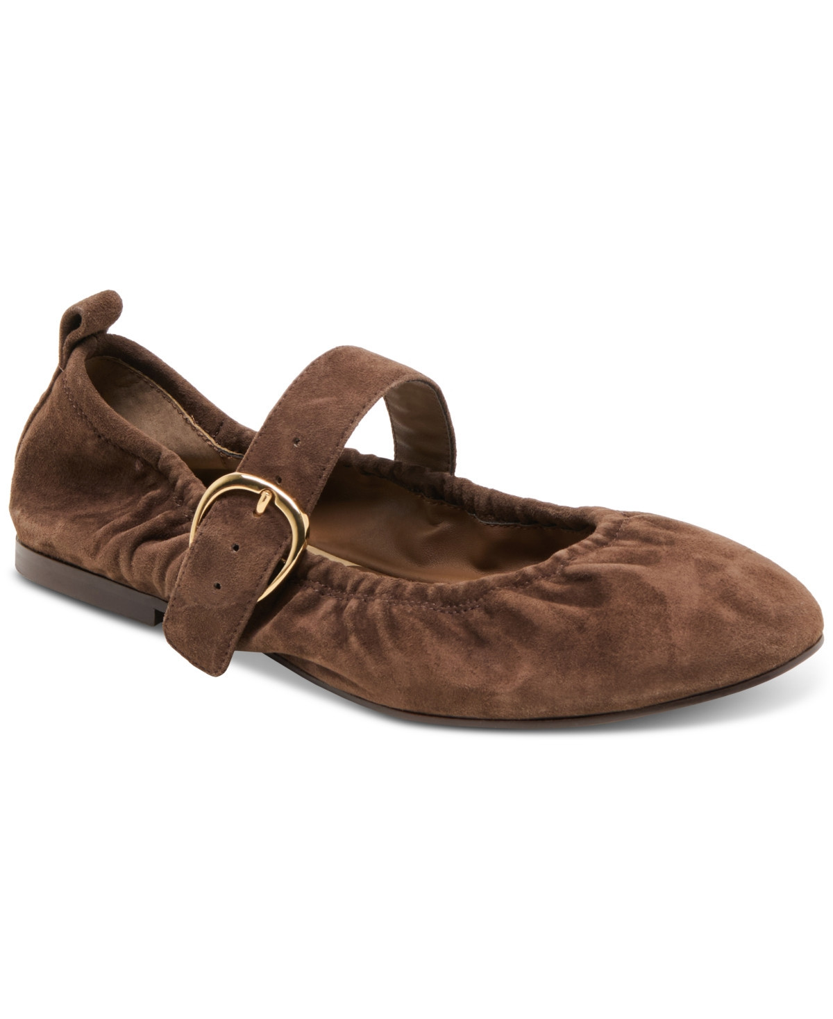 Dolce Vita Women's Caely Cinched Mary Jane Flats - Dark Brown Suede | Macy's