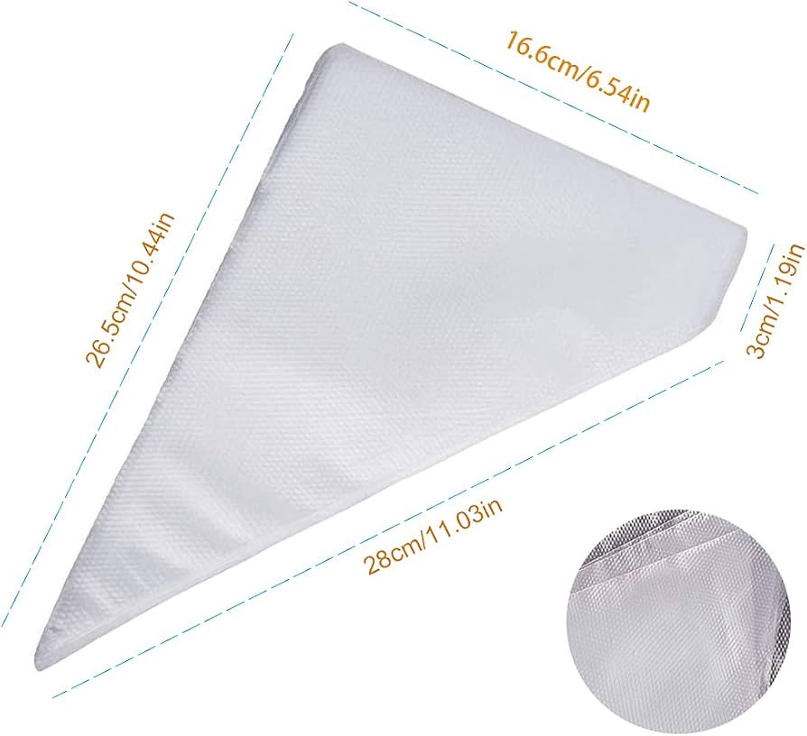 WWZJ 100Pcs Icing Piping Bags Disposable Pastry Bag for Cake Decorating Royal Frosting (27x17, Wh... | Amazon (UK)