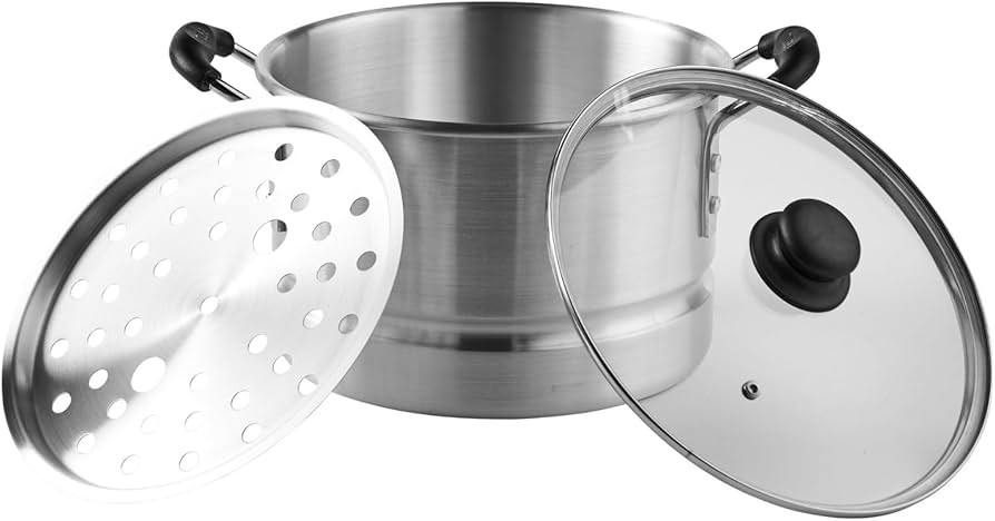 IMUSA USA MEXICANA-410 Aluminum Steamer with Glass Lid 10-Quart, Silver, 10Qt | Amazon (US)