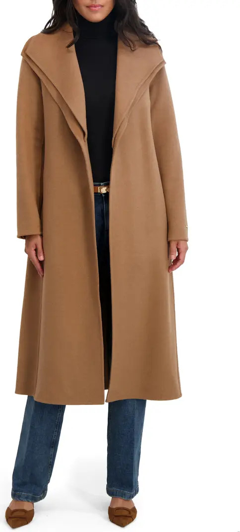 Elliot Tie Waist Wool Blend Coat | Nordstrom Rack