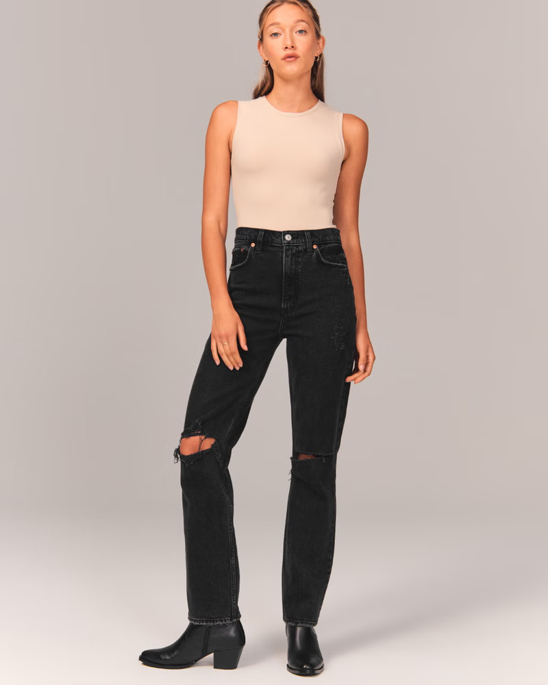 Women's Ultra High Rise 90s Straight Jean | Women's Clearance | Abercrombie.com | Abercrombie & Fitch (US)