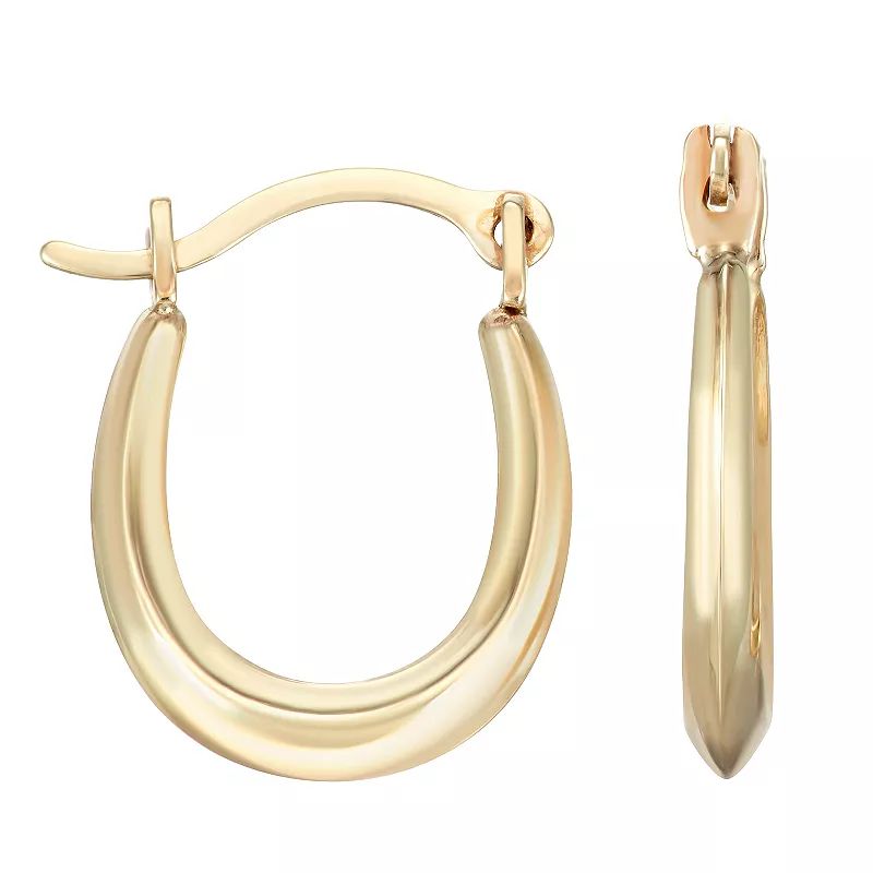 Charming Girl 14k Gold Hoop Earrings, Women's | Kohl's