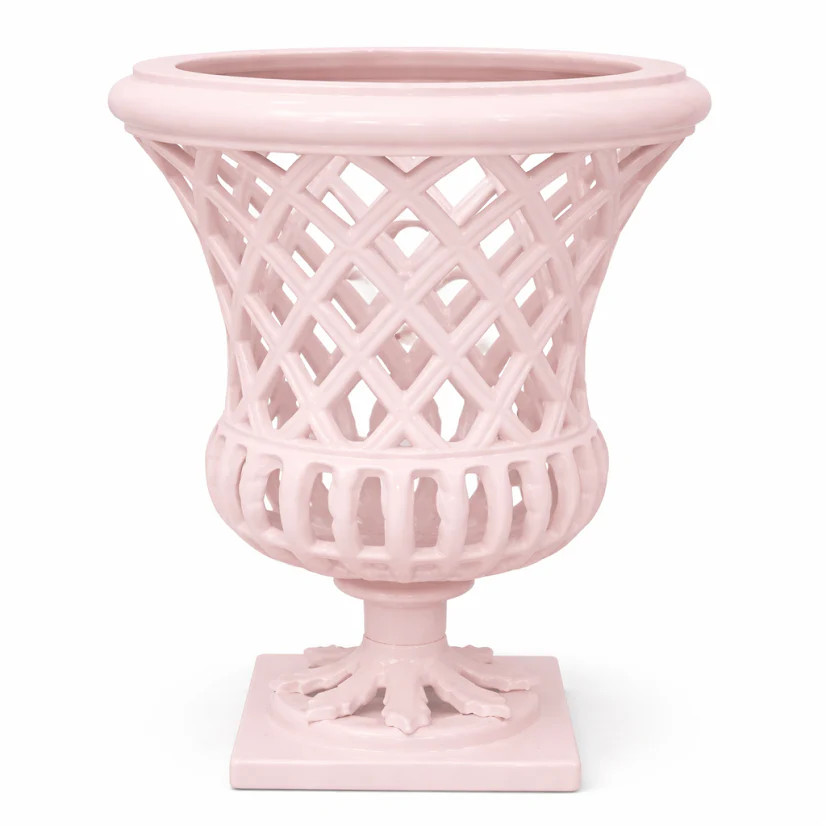 16" Pink Lattice Urn | The Enchanted Home