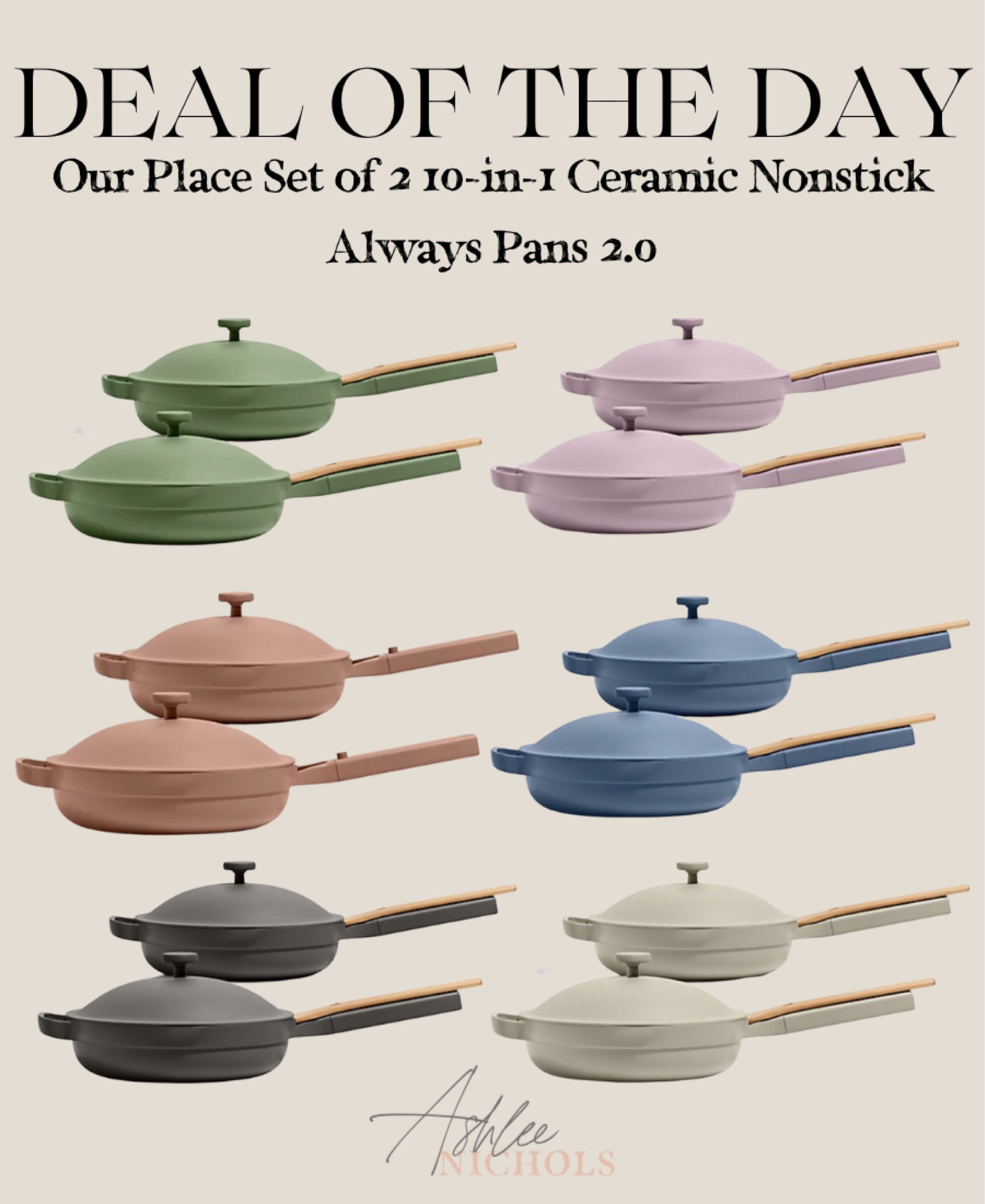 Our Place Set of 2 10-in-1 Ceramic Nonstick Always Pans 2.0 