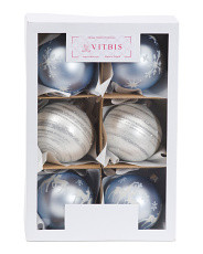 Made In Poland Set Of 6 80mm Glass Ornaments | Global Home | Marshalls | Marshalls