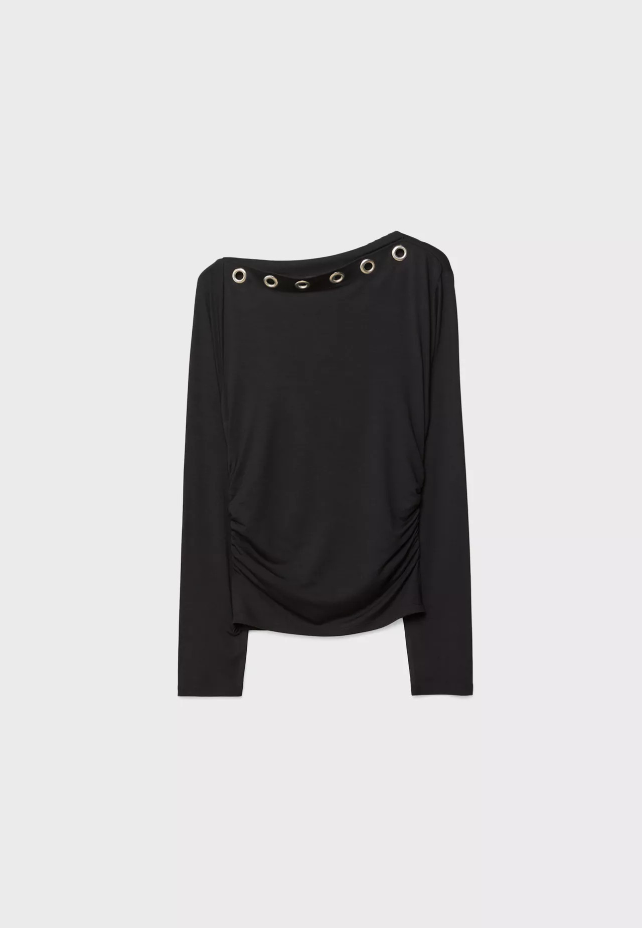 Asymmetric T-shirt with eyelets | Stradivarius (UK)