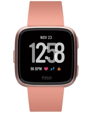 Fitbit Versa Peach Band Touchscreen Smart Watch 39mm | Macys (US)