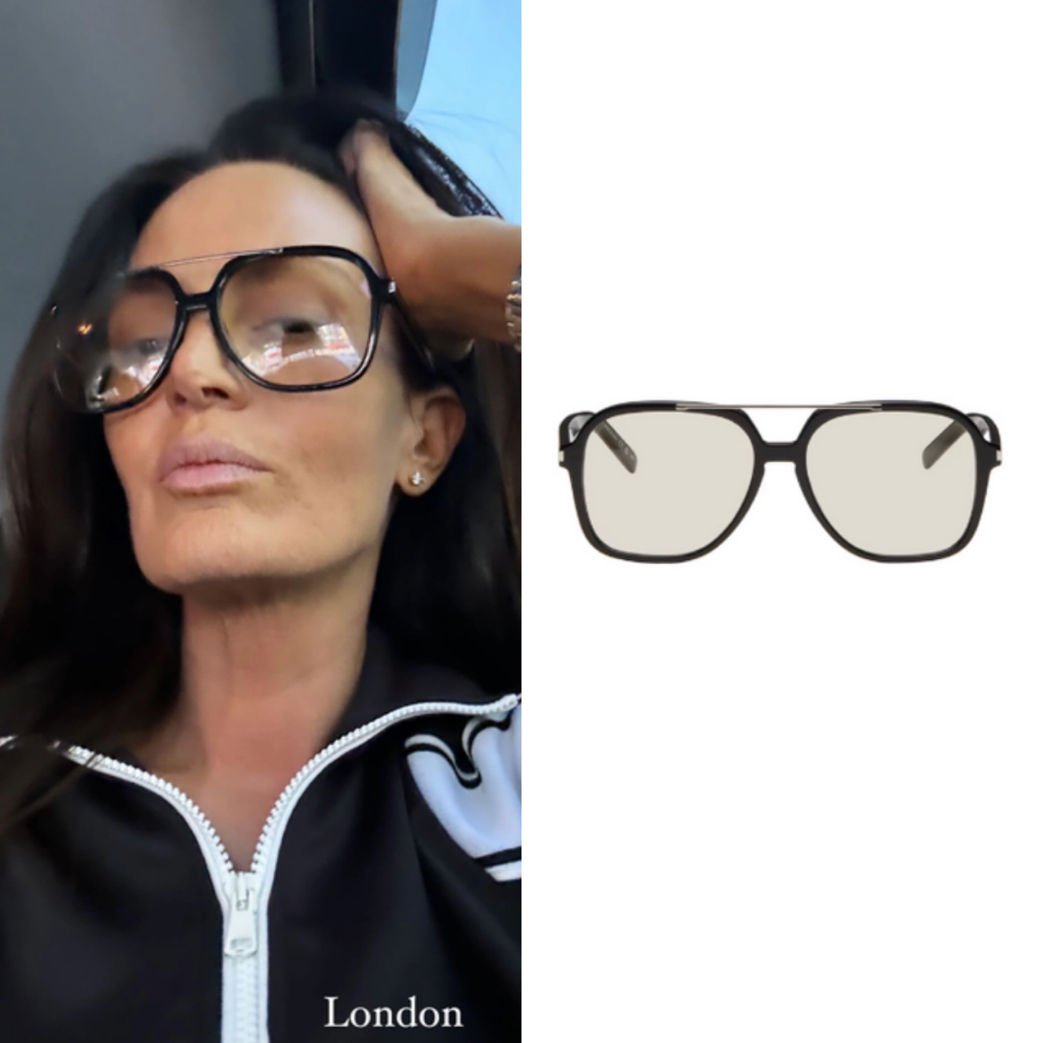 Lisa Barlow’s Clear Aviator Glasses 📸= @lisabarlow14