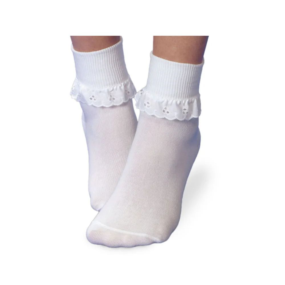 Jefferies Eyelet Socks - White | The Beaufort Bonnet Company