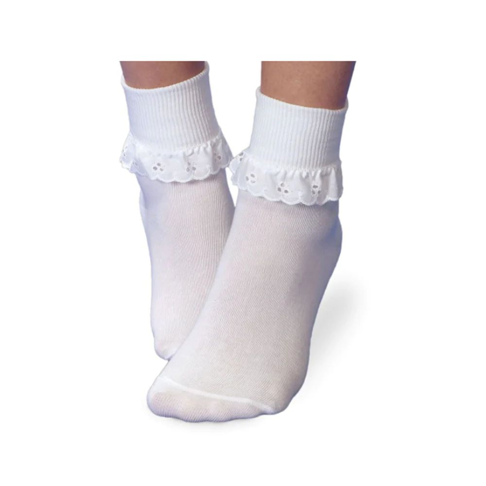 Jefferies Eyelet Socks - White | The Beaufort Bonnet Company
