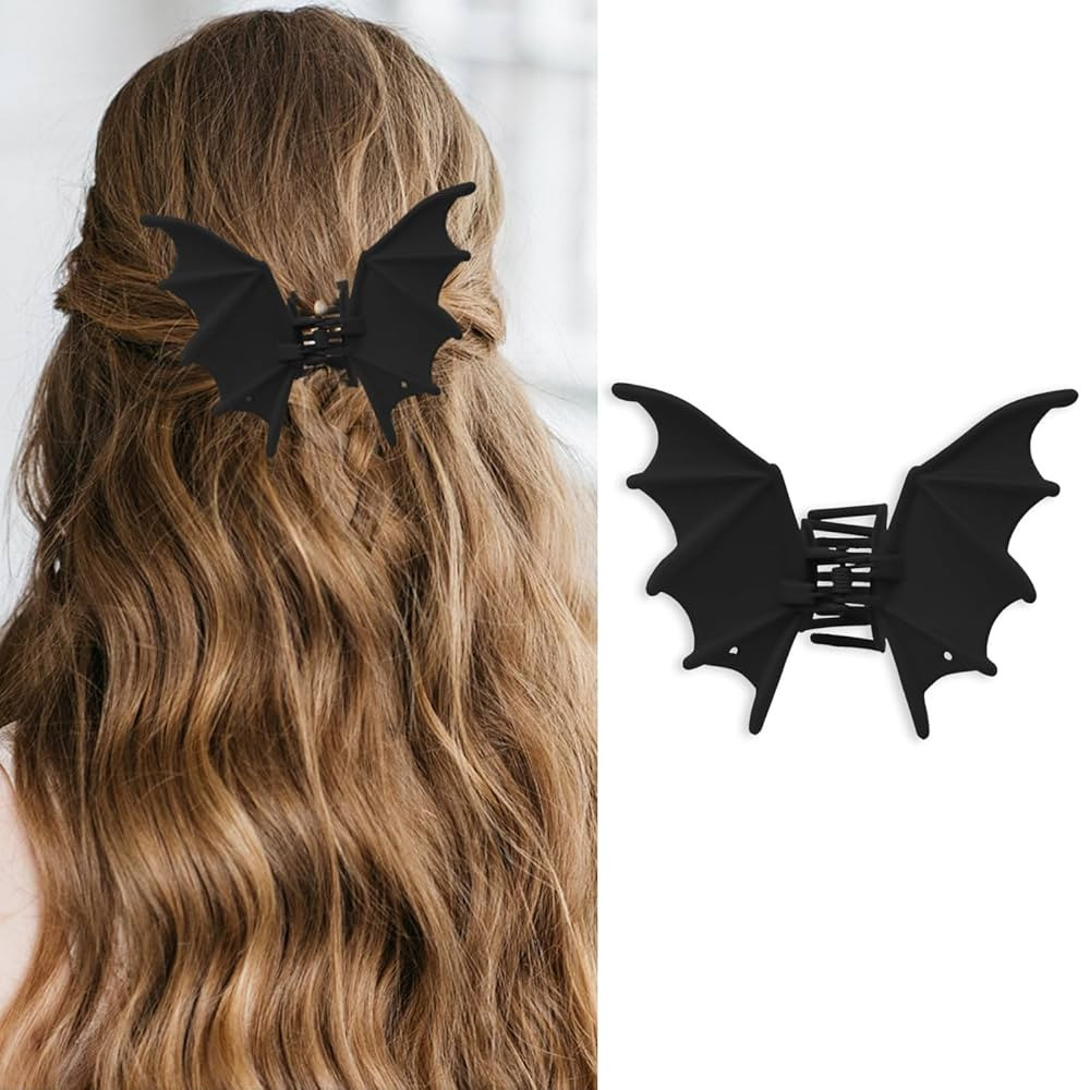 Halloween Bat Hair Clips for Women French Metal Bat Hair Claw Clips Matte Black Goth Accessories ... | Amazon (US)