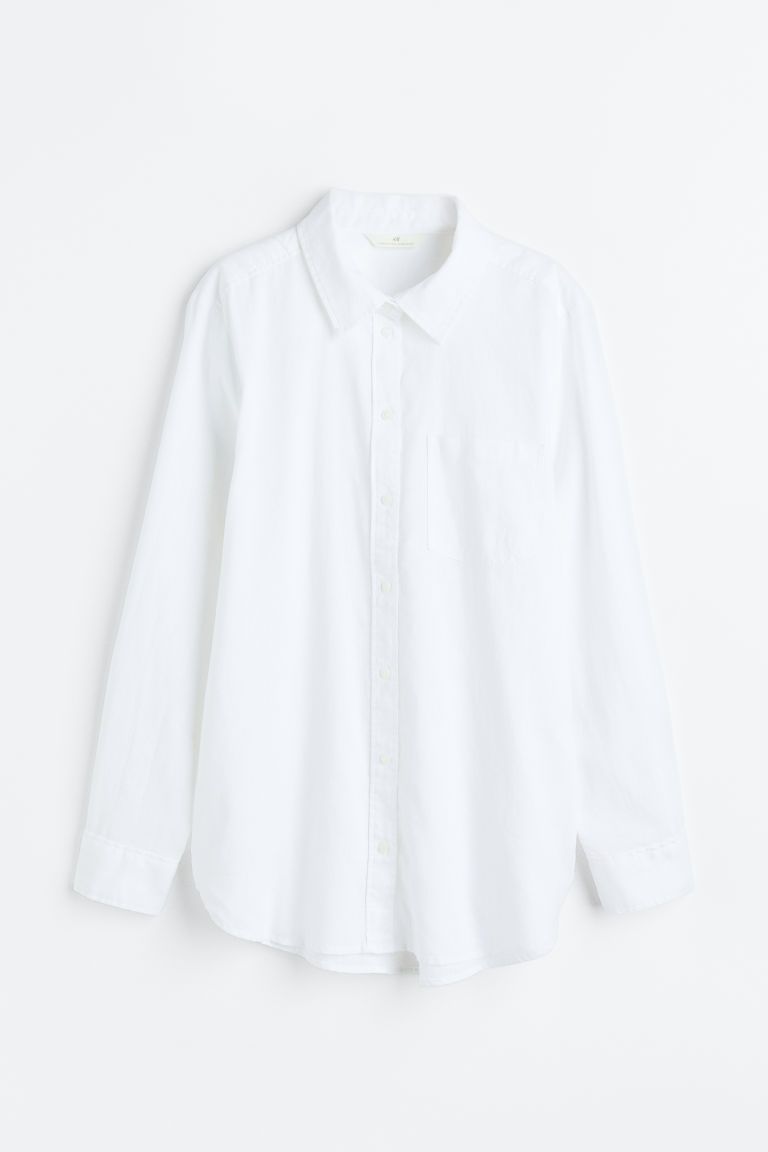 H & M - Linen-blend Shirt - White | H&M (US + CA)
