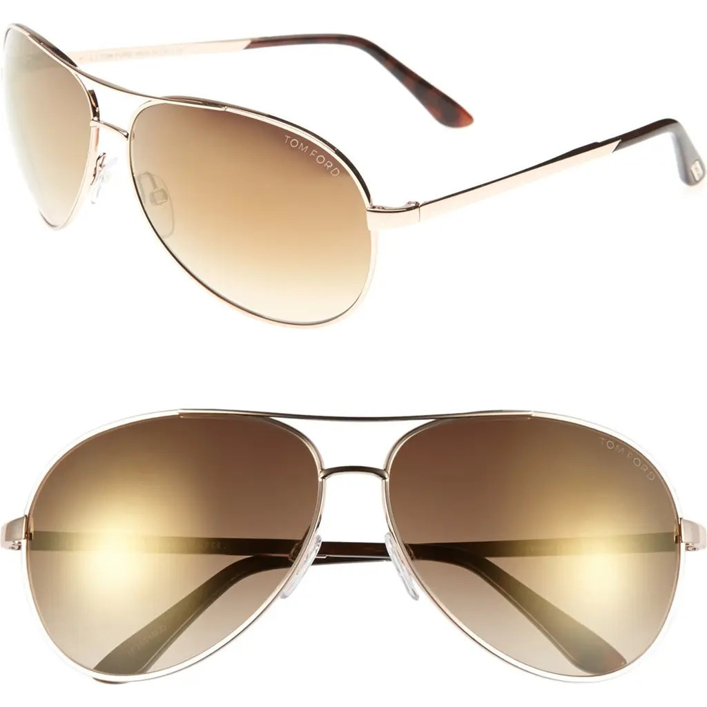 TOM FORD 'Charles' 62mm Sunglasses in Shiny Rose Gold/Havana at Nordstrom | Nordstrom