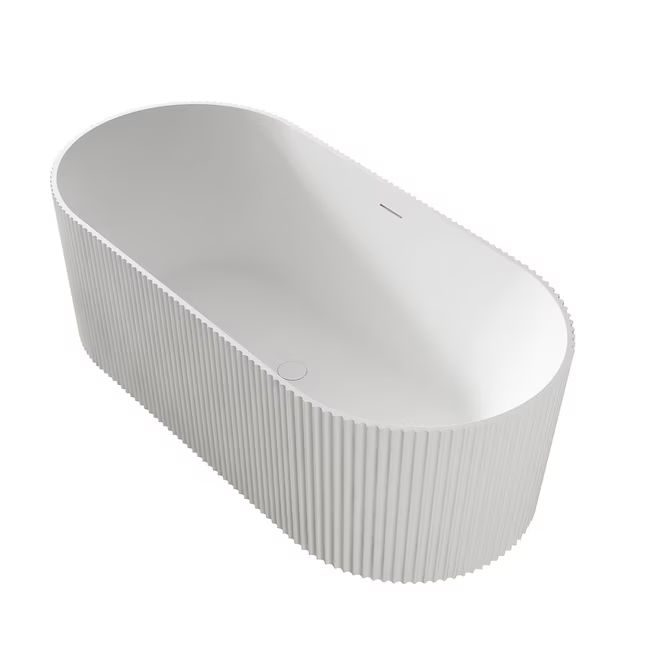A&E Bath and Shower 29.5-in x 59-in High Gloss Acrylic Oval Freestanding Soaking Bathtub Drain (C... | Lowe's