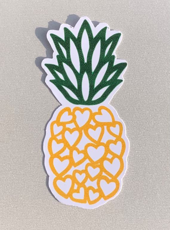 Pineapple Hearts Sticker, Pineapple Sticker, Heart Sticker, Cute Sticker, Summer Sticker, Laptop ... | Etsy (US)