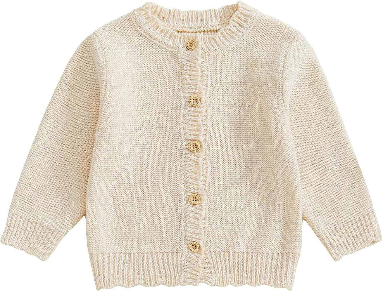 Baby Girl Cardigan Sweater Long Sleeve Button Up Knit Sweatshirt Jacket Toddler Baby Girl Fall Ou... | Amazon (US)