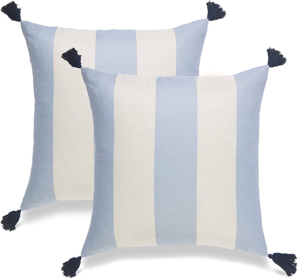 Hofdeco Beach Coastal Indoor Outdoor Pillow Cover ONLY, Water Resistant for Patio Lounge Sofa, Sk... | Amazon (US)