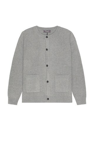 WAO Wool Blend Round Neck Cardigan in Grey. - size M | Revolve Clothing (Global)