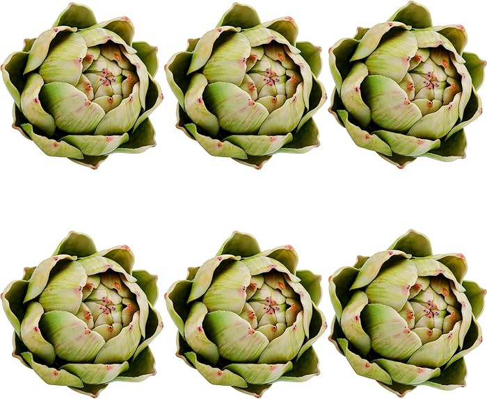 6-Pack Large Faux Artichoke Artificial Artichokes Decor Fake Vegetables and Fruits Realistic Arti... | Amazon (US)